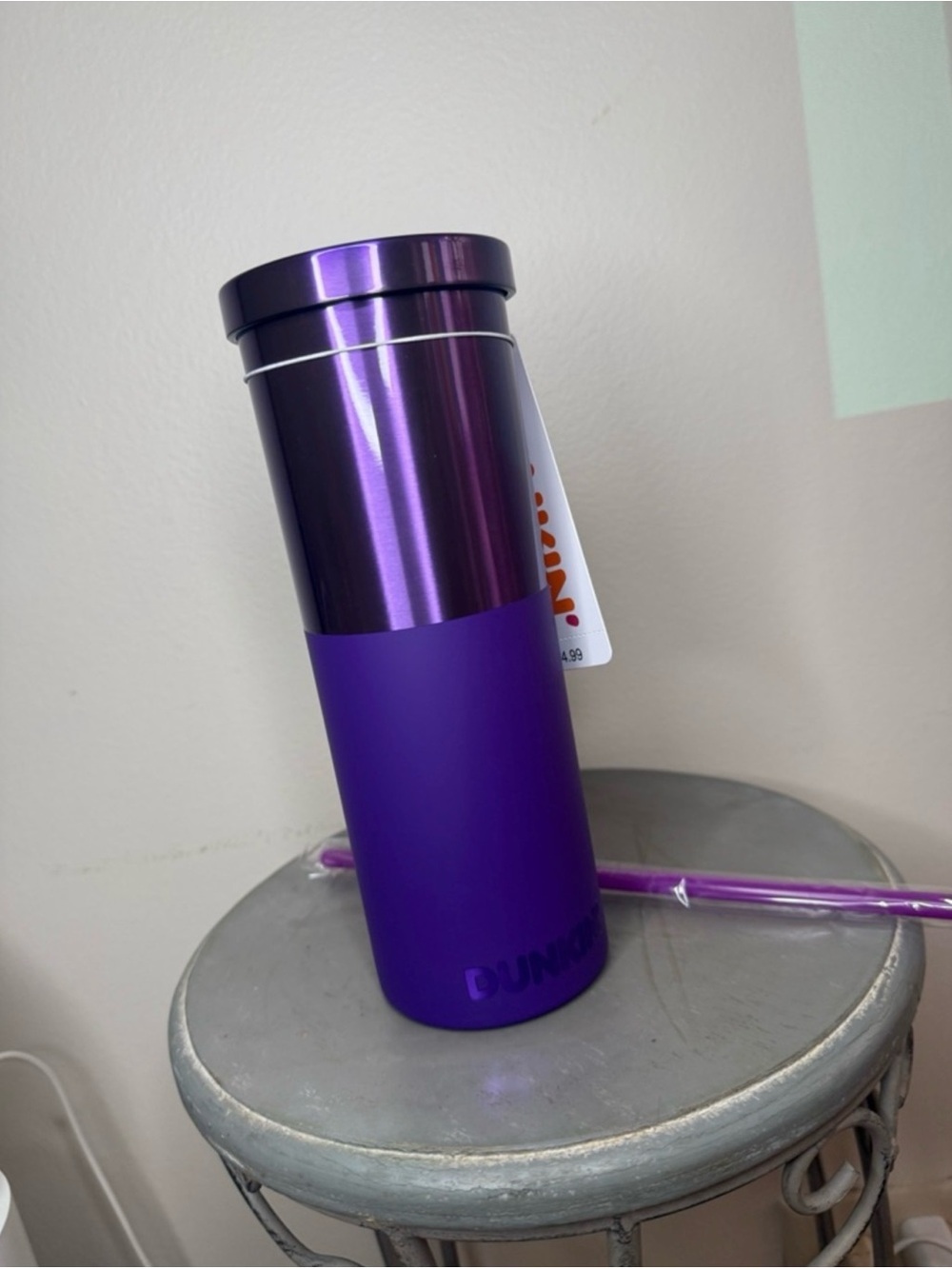 Purple Insulated Travel Tumbler - Stainless Steel Coffee Mug - Picture 3 of 4